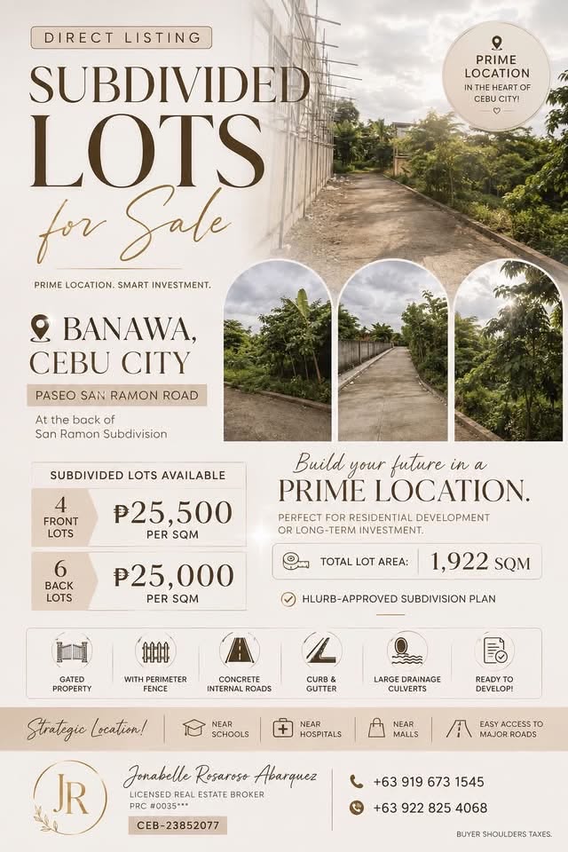 SUBDIVIDED LOTS FOR SALE – BANAWA, CEBU CITY